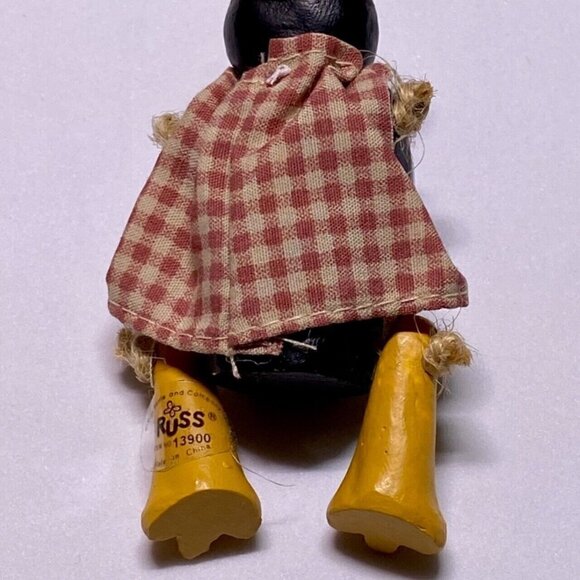 Russ Berrie & Co. 13900 VTG Collectible Crow Bird Jointed Mini’s Wooden Sitters - Picture 9 of 11